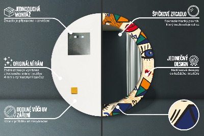 Espelho decorativo redondo Estilo pop art