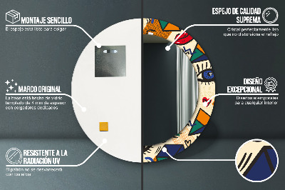Espelho decorativo redondo Estilo pop art