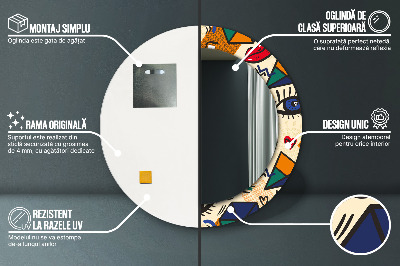 Espelho decorativo redondo Estilo pop art