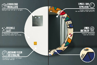 Espelho decorativo redondo Estilo pop art