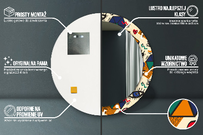 Espelho decorativo redondo Estilo pop art