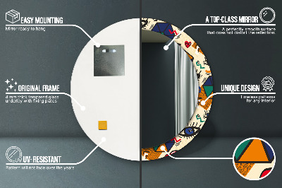 Espelho decorativo redondo Estilo pop art