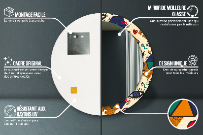 Espelho decorativo redondo Estilo pop art