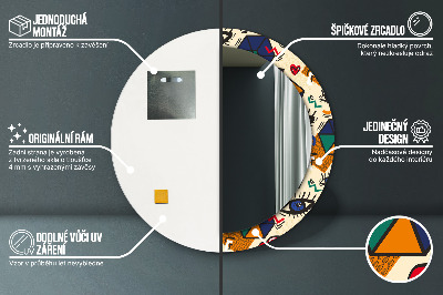 Espelho decorativo redondo Estilo pop art