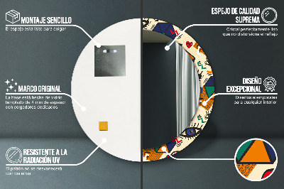 Espelho decorativo redondo Estilo pop art