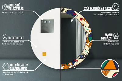 Espelho decorativo redondo Estilo pop art