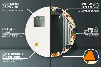 Espelho decorativo redondo Estilo pop art