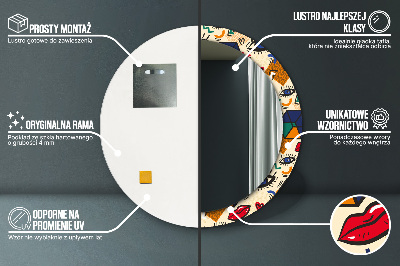 Espelho decorativo redondo Estilo pop art