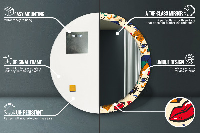 Espelho decorativo redondo Estilo pop art