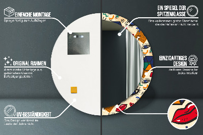 Espelho decorativo redondo Estilo pop art