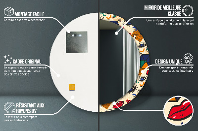 Espelho decorativo redondo Estilo pop art