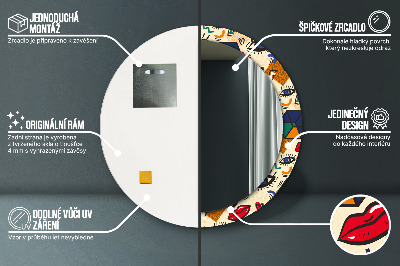 Espelho decorativo redondo Estilo pop art