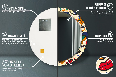 Espelho decorativo redondo Estilo pop art