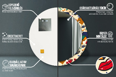 Espelho decorativo redondo Estilo pop art