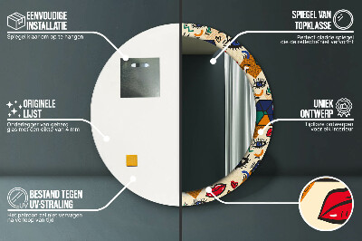 Espelho decorativo redondo Estilo pop art