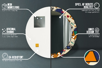 Espelho decorativo redondo Estilo pop art