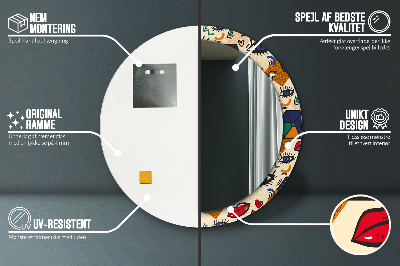 Espelho decorativo redondo Estilo pop art