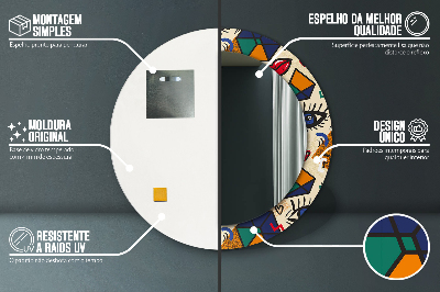 Espelho decorativo redondo Estilo pop art