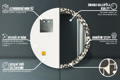 Espelho decorativo redondo Tipografia abstrata