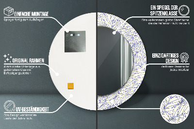 Espelho decorativo redondo Contagem de palmeiras tropicais