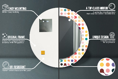 Espelho redondo decorativo Multicolorido sem costura