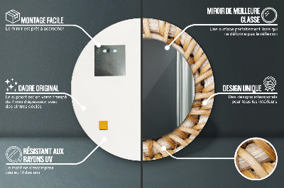 Espelho decorativo redondo Trança natural