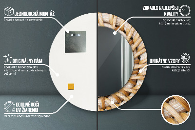 Espelho decorativo redondo Trança natural