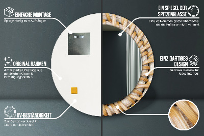 Espelho decorativo redondo Trança natural