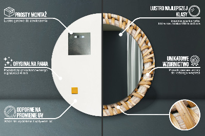 Espelho decorativo redondo Trança natural