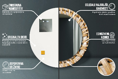 Espelho decorativo redondo Trança natural