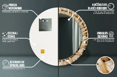 Espelho decorativo redondo Trança natural