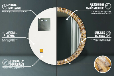 Espelho decorativo redondo Trança natural