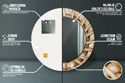 Espelho decorativo redondo Trança natural