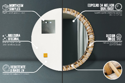 Espelho decorativo redondo Trança natural