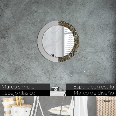 Espelho decorativo redondo Ornamentos de ouro