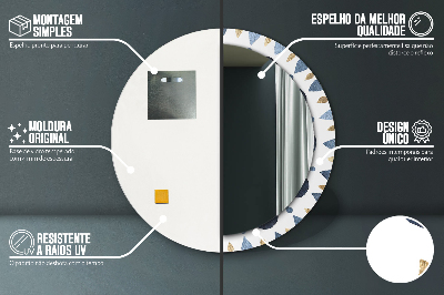 Espelho redondo decorativo Mandala da lua