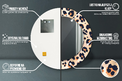 Espelho decorativo redondo Padrão selvagem