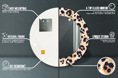 Espelho decorativo redondo Padrão selvagem