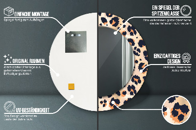 Espelho decorativo redondo Padrão selvagem