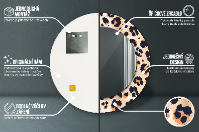 Espelho decorativo redondo Padrão selvagem