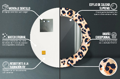 Espelho decorativo redondo Padrão selvagem