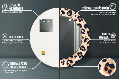 Espelho decorativo redondo Padrão selvagem