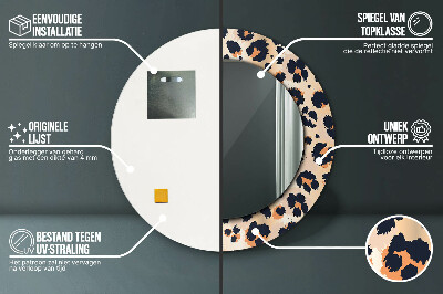 Espelho decorativo redondo Padrão selvagem