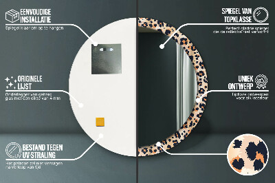 Espelho decorativo redondo Padrão selvagem