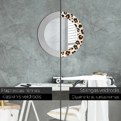 Espelho decorativo redondo Padrão selvagem