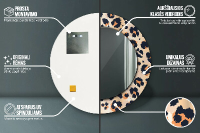 Espelho decorativo redondo Padrão selvagem