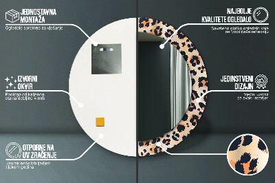 Espelho decorativo redondo Padrão selvagem