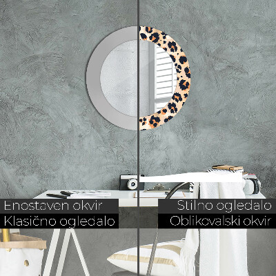 Espelho decorativo redondo Padrão selvagem