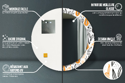 Espelho redondo decorativo Padrão de mamão