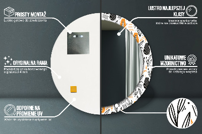 Espelho redondo decorativo Padrão de mamão